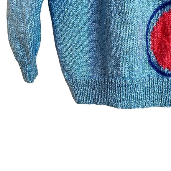 Handmade Knit Long Sleeve Crew Neck Spring Sweater Size Medium - Picture 4 of 5